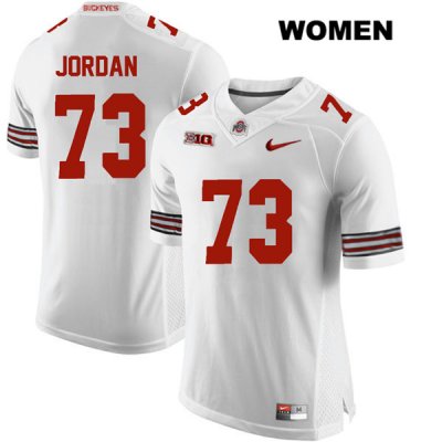 Women's NCAA Ohio State Buckeyes Michael Jordan #73 College Stitched Authentic Nike White Football Jersey FV20T41SD